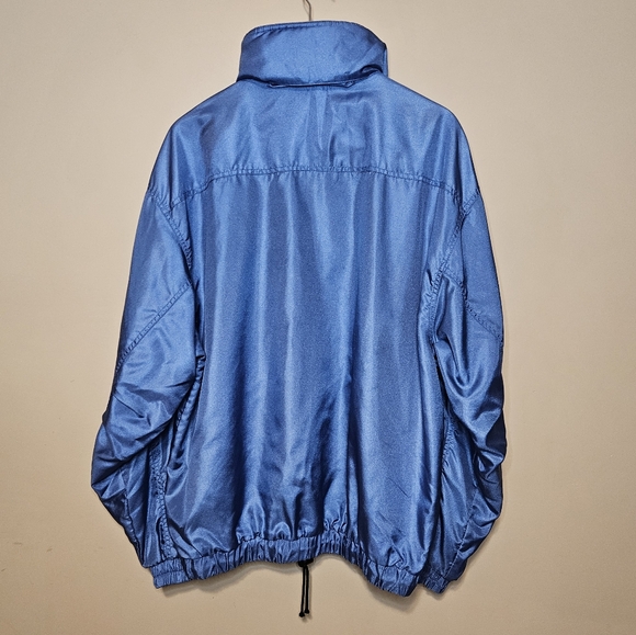 Vintage Descente Men's Blue Hooded Jacket Drawstring Elastic Bottom Size Medium - Picture 2 of 13